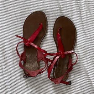 Red gladiator sandals